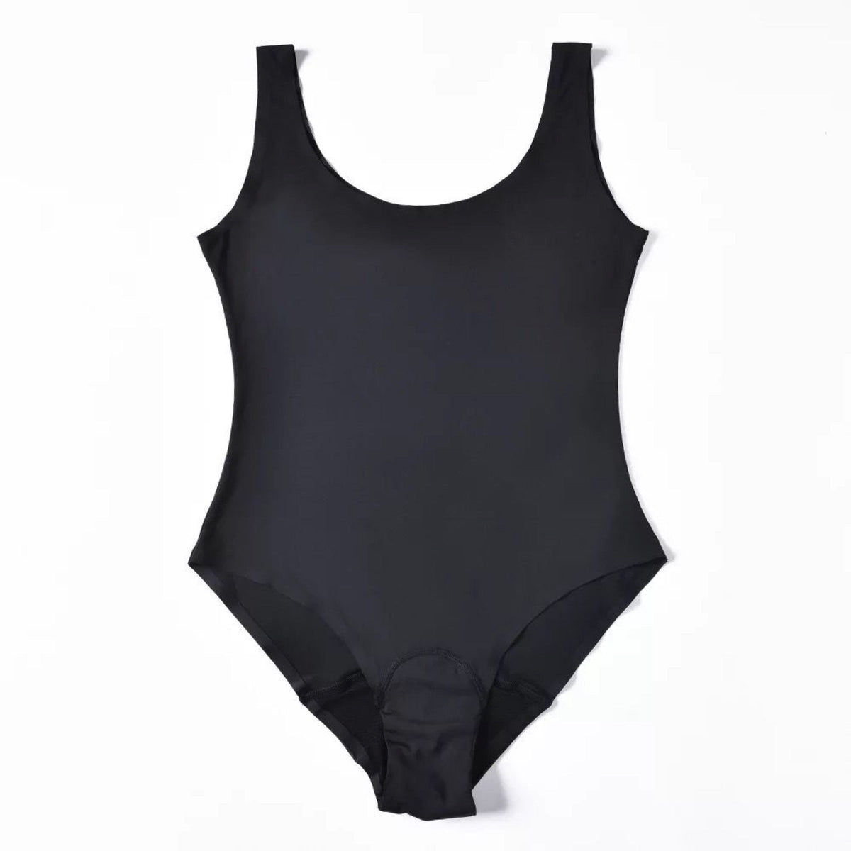 Mongato Swim one-piece in Black, laid flat