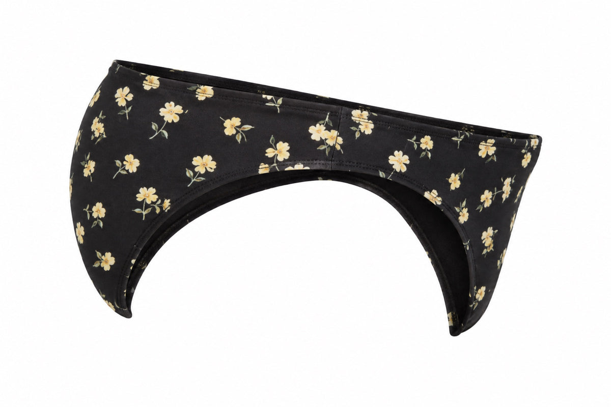 Mongato Floral bikini period underwear in a floral print, side view