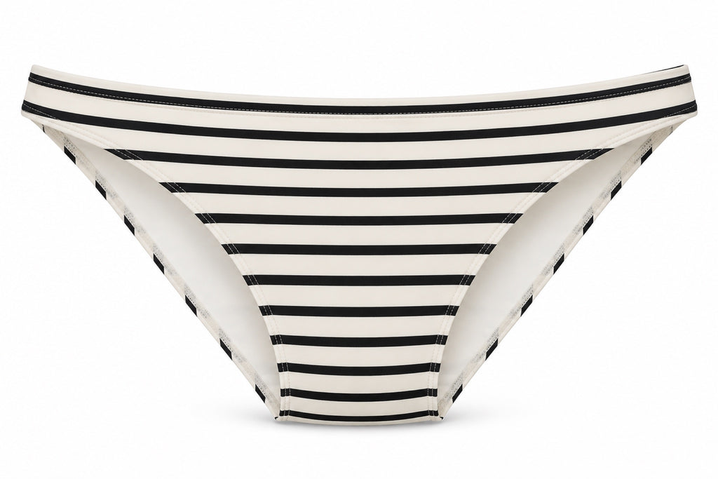 Mongato Ivory Stripes bikini period underwear, front view