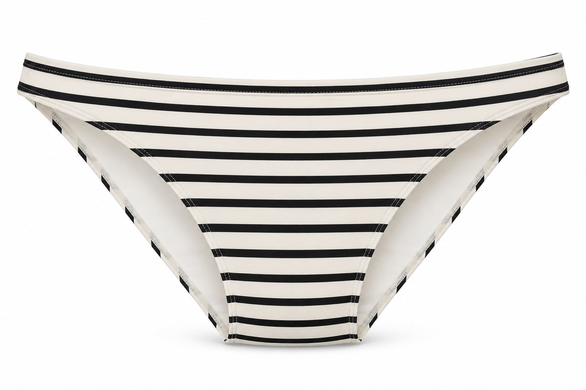 Mongato Ivory Stripes bikini period underwear, front view