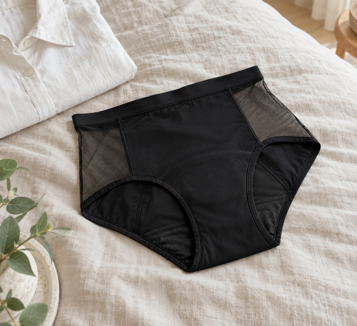 Mongato Ultimate period underwear laid flat on a bed