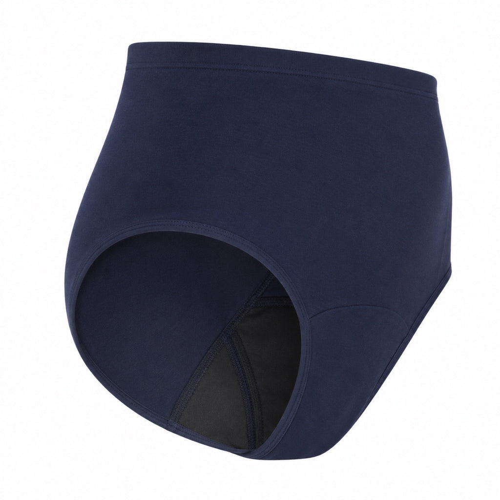 Mongato Ultimate high-waist period underwear, side view showing the gusset